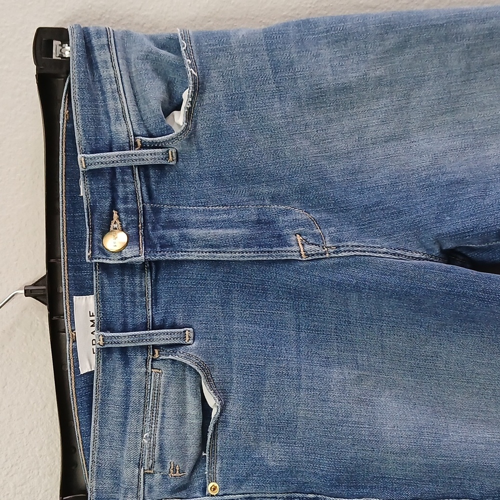 FRAME Le High Skinny Distressed Cropped Jeans Size 26 - Picture 5 of 9